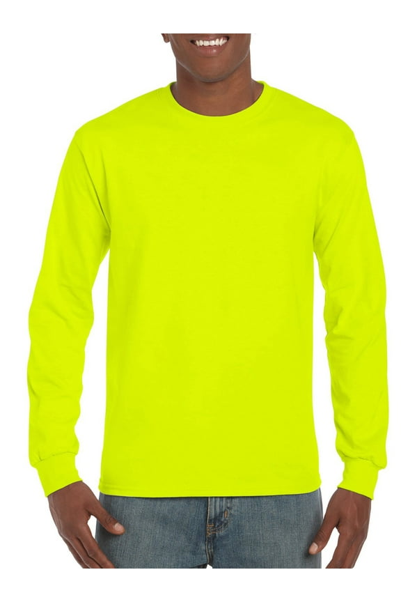 Men's Classic Long Sleeve Crew Neck Neon T-Shirt