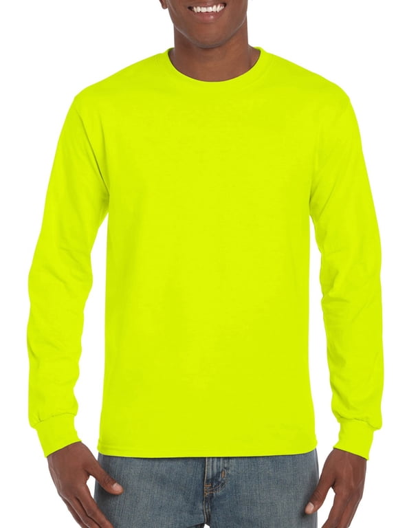 Men's Classic Long Sleeve Crew Neck Neon T-Shirt