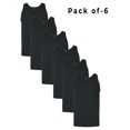 thumbnail image 1 of Gildan Men's Classic Tank Top, Ribbed Racerback Muscle Undershirt | 5.3oz 100% Heavy Cotton Black Tank, 6 Pack, Size M, 1 of 5