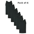 thumbnail image 1 of CROWN CRAZE Men's Classic Tank Top, Ribbed Racerback Muscle Undershirt | 5.3oz 100% Heavy Cotton Black Tank, 6 Pack, Size XL, 1 of 5