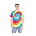 thumbnail image 1 of Dyenomite Short Sleeve Round Neck Rainbow Swirl Printed Cotton T-Shirt(Men's), 1 of 1