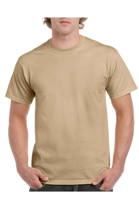 Men's Crew Neck Short Sleeve Basic Casual T-Shirt, Tan