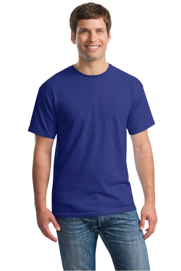 Men's Crew Neck Short Sleeve Heavy Cotton T-Shirt, Blue