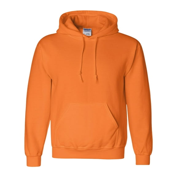 Gildan Men's DryBlend Hooded Sweatshirt, 50/50 Cotton/Polyester Winter Long Fleece Hoodie Pullover (Safety Orange , M)
