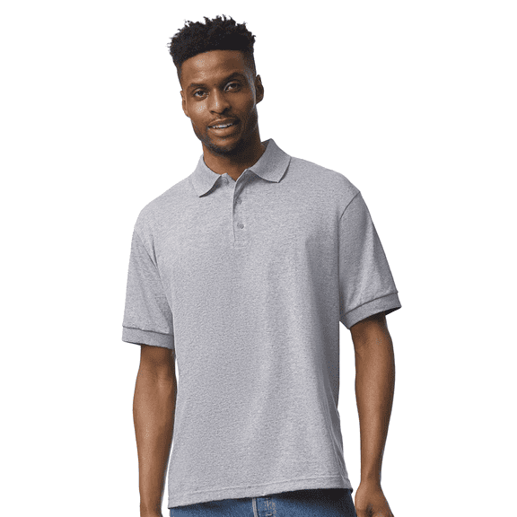 Gildan Men's DryBlend Jersey Polo Shirt Perfect Button Down Golf Polo Shirts for Men, Sport Grey 2XL GR88