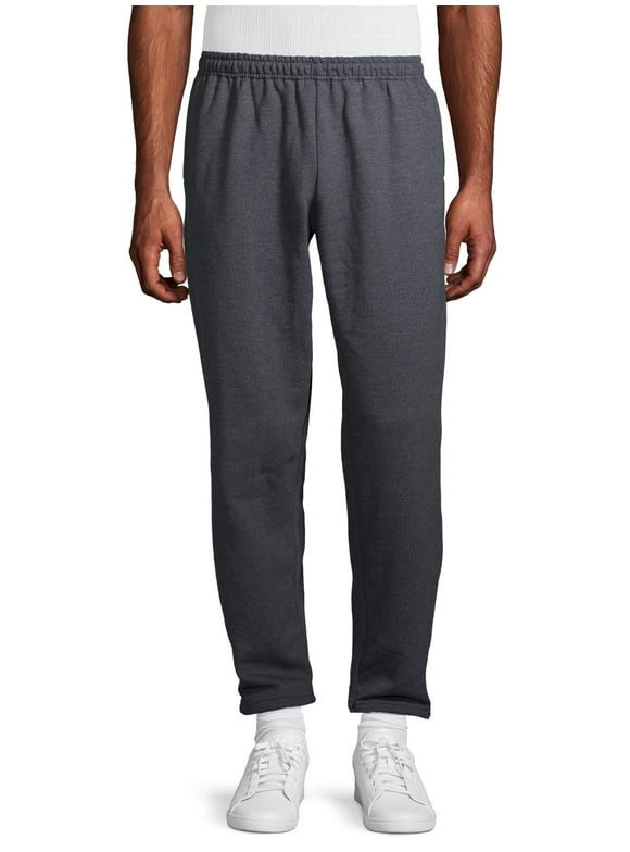 Men's Fleece Open Bottom Pocketed Sweatpants, up to Size 2XL