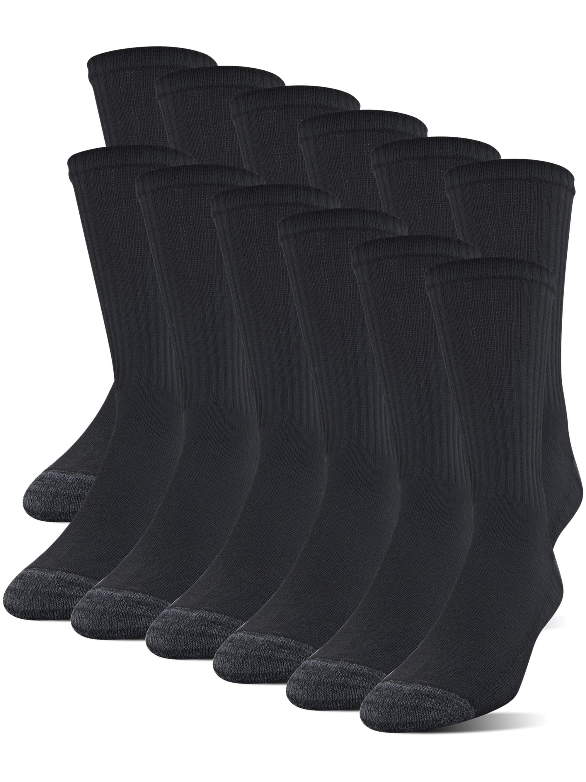 3-12 Pairs Men's Cotton Rich Black Cushion Sole Sport Work Socks Size 6-11