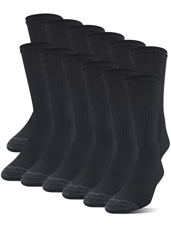 Men's Half Cushion Crew Socks, 12-Pack