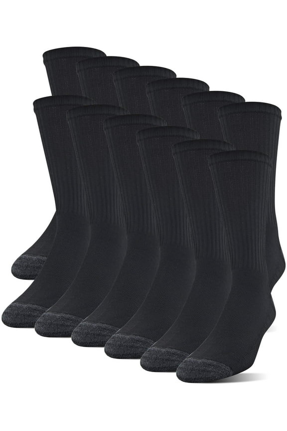 Men's Half Cushion Crew Socks, 12-Pack