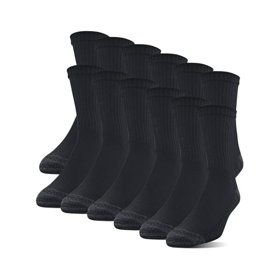 Gildan Men's Half Cushion Terry Foot Bed Mid-Crew Socks 12-Pack