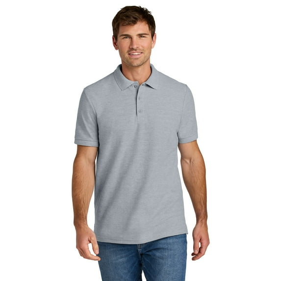 Gildan Men's Hammer Pique Polo, Short Sleeve Cotton Blend Shirt, Durable Soft, Sport Grey Size S-3XL