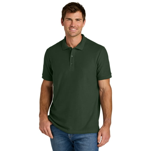 Gildan Men's Hammer Pique Polo, Short Sleeve Cotton Shirt, Durable Soft, Forest Green, Sizes S-3XL