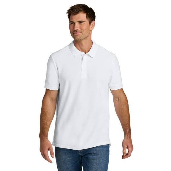 Gildan Men's Hammer Pique Polo, Short Sleeve Cotton Shirt, Durable and Soft, White, Sizes S-3XL