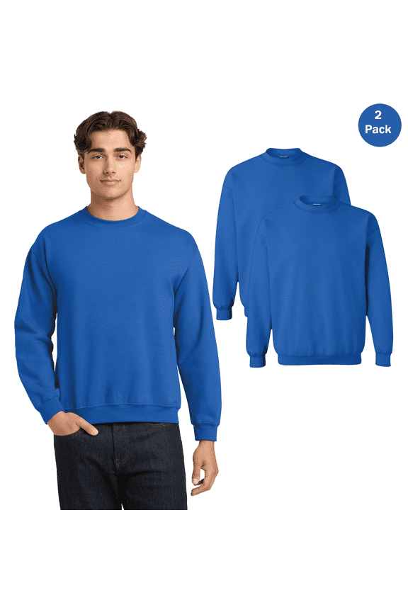 Men’s Heavy Blend Crewneck Royal Sweatshirt, Bulk 2 Pack, 3XL