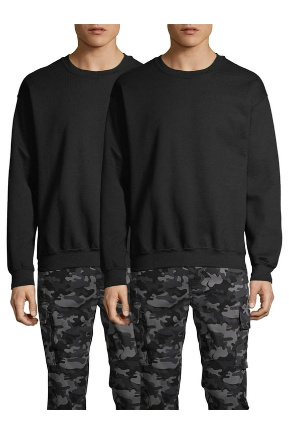 Men's Heavy Blend Fleece Crewneck Sweatshirt, 2-Pack