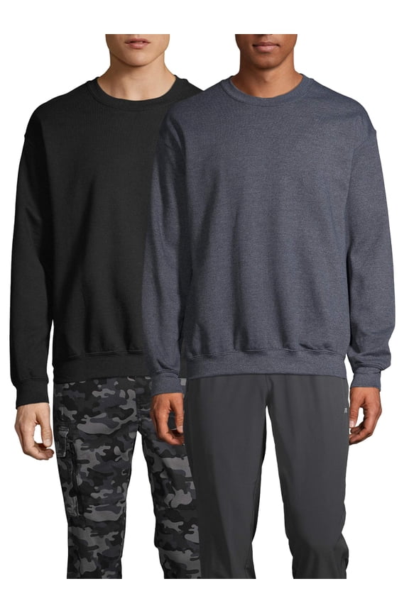 Men's Heavy Blend Fleece Crewneck Sweatshirt, 2-Pack