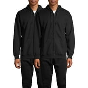 Gildan Mens Heavy Blend Fleece Zip Hooded Sweatshirt, 2-Pack