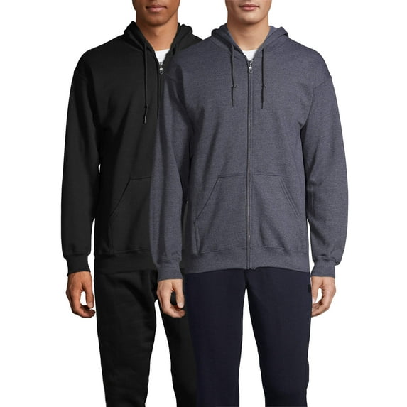 Gildan Men's Heavy Blend Fleece Zip Hooded Sweatshirt, 2-Pack