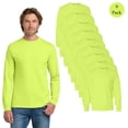 thumbnail image 1 of High Visibility Safety Long Sleeve T-Shirt, Men's Hi Vis Safety Green Workwear Shirts, 9-Pack, 2XL, 1 of 5