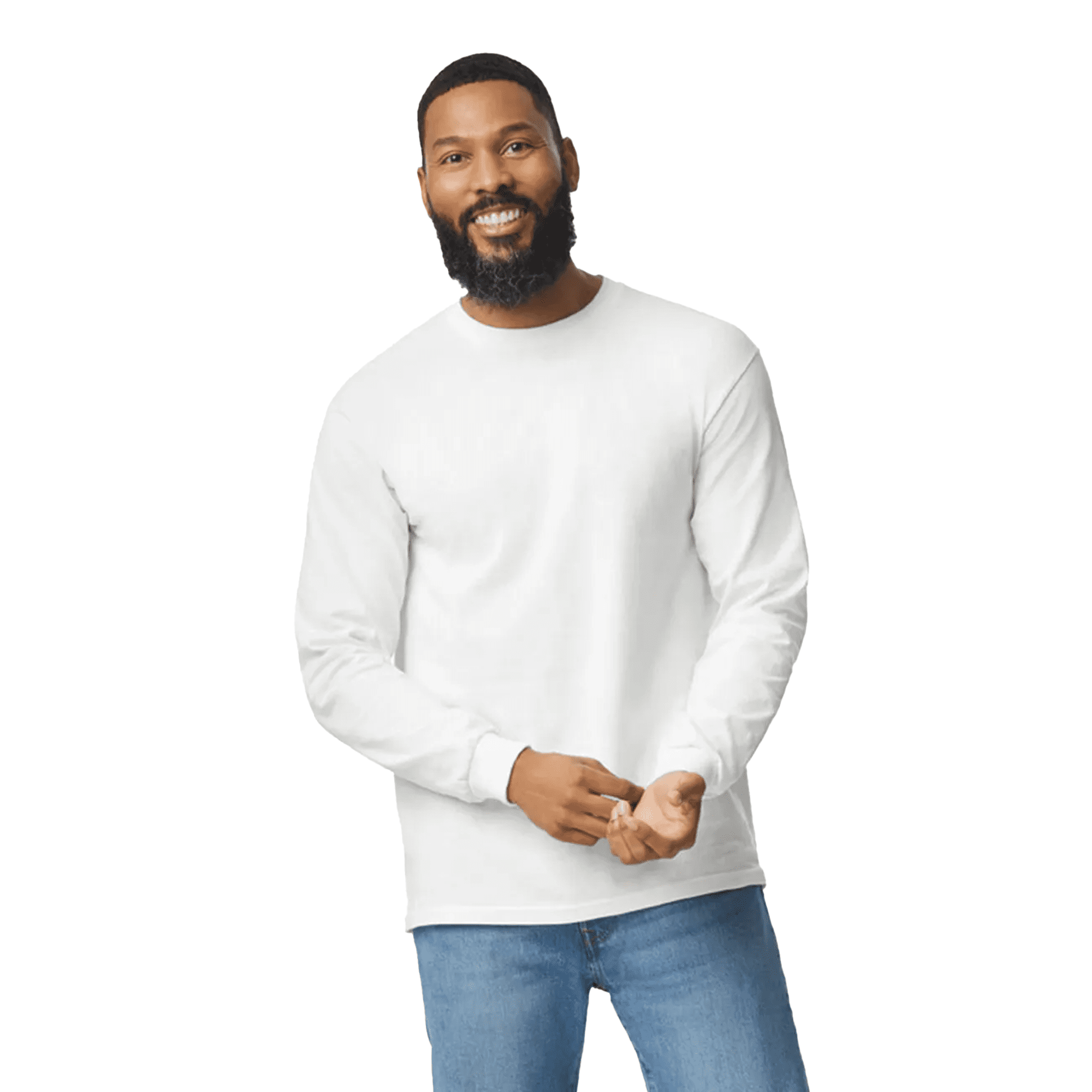 Gildan Men's Heavy Cotton Long Sleeve T-Shirt, 100% Cotton Adult Men ...