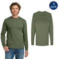 thumbnail image 1 of Gildan Men's Heavy Cotton Long Sleeve T-Shirt, Every wear Military Green T-Shirt, 3-Pack Tee, S, 1 of 5
