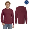 thumbnail image 1 of Gildan Men’s Heavy Cotton Long Sleeve T-Shirt, Lightweight Breathable Maroon Tee, Pack of 3, Size S, 1 of 5