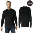 thumbnail image 1 of Gildan Men’s Heavy Cotton Long Sleeve T-Shirt, Ribbed Collar and Cuffs Black Tee, 4 Pack, S, 1 of 5