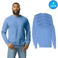 thumbnail image 1 of Gildan Men’s Heavy Cotton Long Sleeve T-Shirt, Ribbed Collar and Cuffs Carolina Blue Tee, 4 Pack, S, 1 of 5