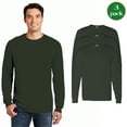 thumbnail image 1 of Gildan Men’s Heavy Cotton Long Sleeve T-Shirt, Ribbed Collar and Cuffs Forest Tee, 3 Pack, S, 1 of 5