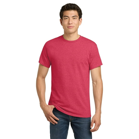 Gildan Men's Heavy Cotton T-Shirt, Crewneck Heavy Cotton Shirt, Heather Red, XL