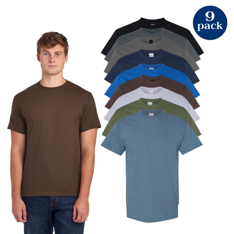 Gildan Men's Heavy Cotton T-Shirt, Plain Short Sleeve T-Shirt, Mix