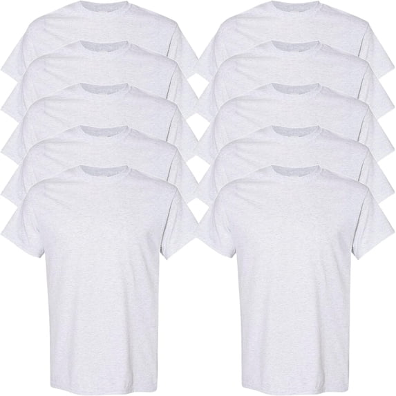 Gildan Men's Heavy Cotton T-Shirt, Style G5000, Multipack, Ash Grey 10-Pack, X-Large