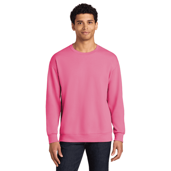 Gildan Men's Hi-Vis Safety Pink Sweatshirt, Heavy Blend, Crewneck Work Sweatshirt, Size-L, 1-Pack