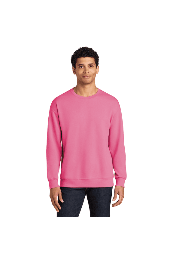 Men's Hi-Vis Safety Pink Sweatshirt, Heavy Blend, Crewneck Work Sweatshirt, Size-M, 1-Pack