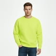 thumbnail image 1 of Gildan Men's Hi-Vis Work Sweatshirt, Crewneck Work Pullover Fleece, Heavy Blend, Safety Green, 4XL, 1 of 5