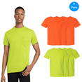 thumbnail image 1 of Gildan Men's High Visibility Pocket T-Shirt Short Sleeve Blank Tee, 6 Pack Safety Orange and Green Size: 2XL, 1 of 5