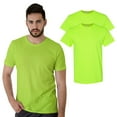 thumbnail image 1 of Gildan Men’s High Visibility Short Sleeve T Shirt with Safety Green | 5.3 Oz 50/50 Cotton/Polyester Hi Vis T Shirts, Pack 2 Size L, 1 of 6