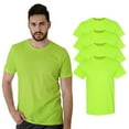 thumbnail image 1 of Gildan Men’s High Visibility Short Sleeve T Shirt with Safety Green | 5.3 Oz 50/50 Cotton/Polyester Hi Vis T Shirts, Pack 4 Size M, 1 of 6