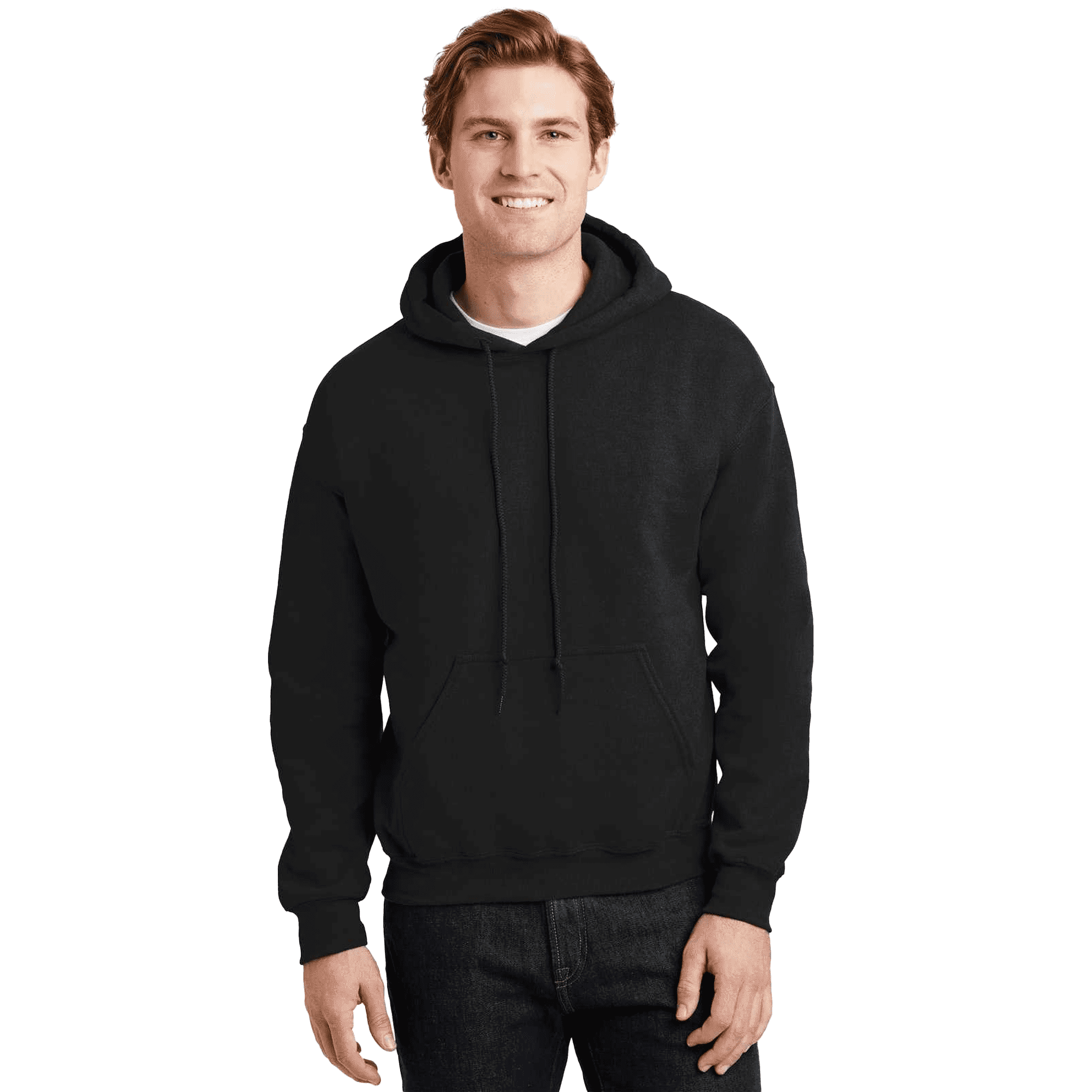 Gildan Men's Hooded Sweatshirt Black with Pocket, Size-2XL - Fleece Cozy Heavy Blend 50/50 Cotton/Polyester | Casual Hoodie, 8 oz