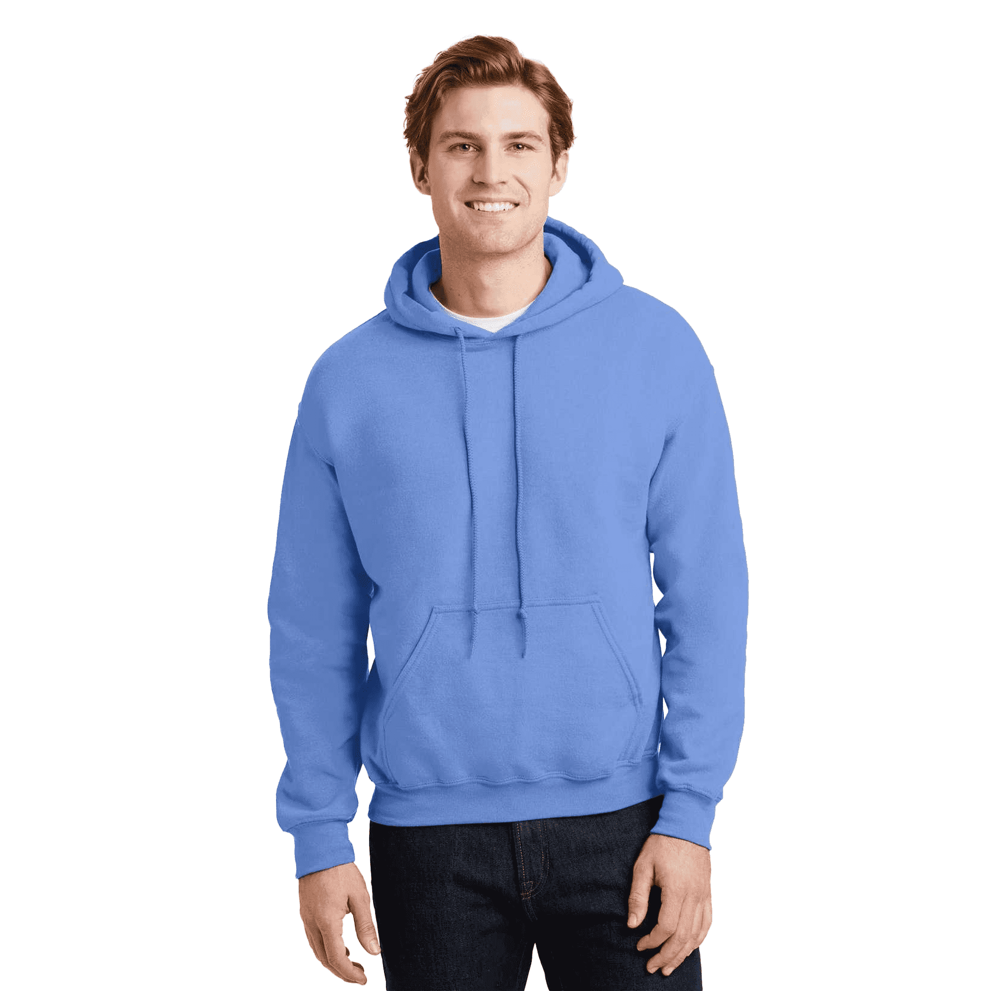 Gildan Men's Hooded Sweatshirt Carolina Blue with Pocket, Size-M - Fleece Cozy Heavy Blend 50/50 Cotton/Polyester | Casual Hoodie, 8 oz