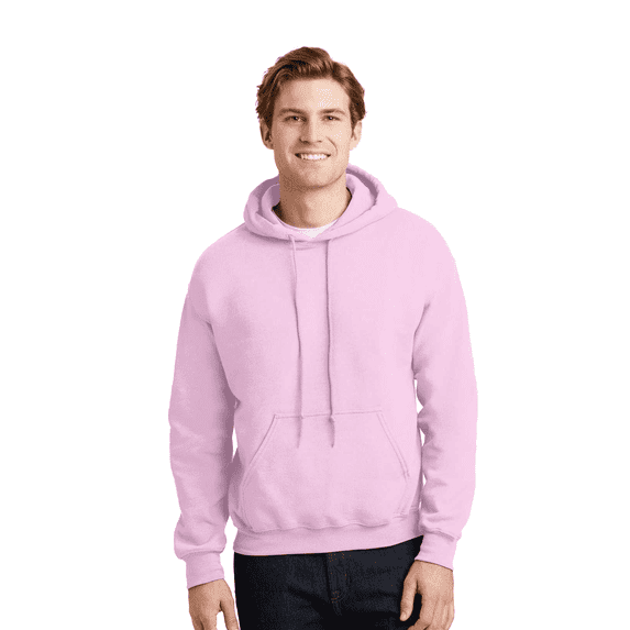 Gildan Men's Hooded Sweatshirt Light Pink with Pocket, Size-S - Fleece Cozy Heavy Blend 50/50 Cotton/Polyester | Casual Hoodie, 8 oz