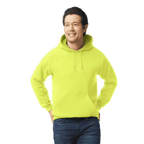 Gildan Men's Hoodie, DryBlend Casual Sweatshirt, Soft Cotton-Poly, Pouch Pocket, Safety Green, M