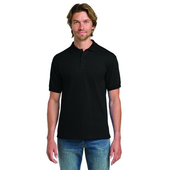 Gildan Men's Jersey Polo T-Shirt, Adult Short Sleeve Polo Shirt, Black Size-S Pack-1, up to 5XL