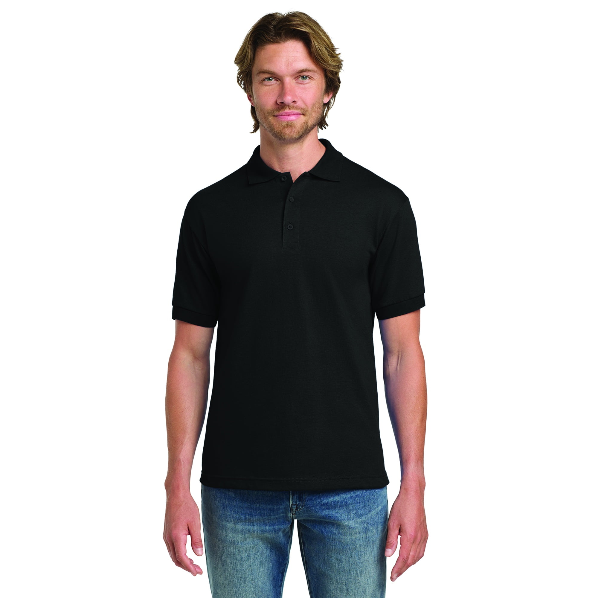 Gildan Men's Jersey Polo T-Shirt, Adult Short Sleeve Polo Shirt