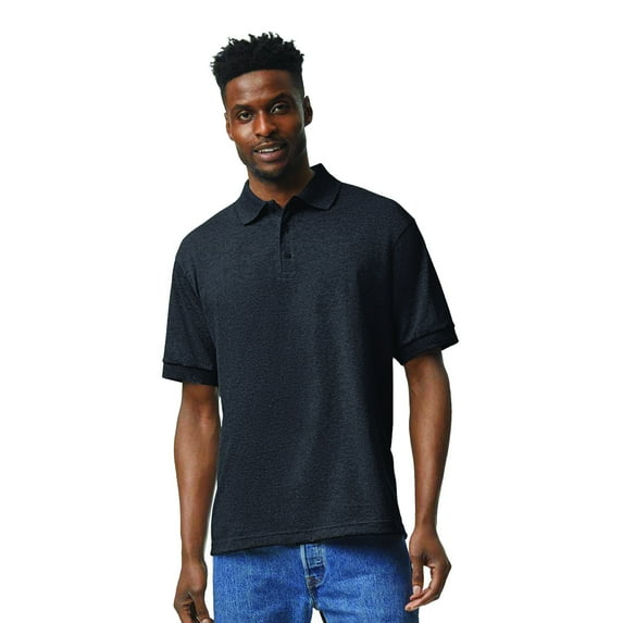 Gildan Men's Jersey Polo T-Shirt, Adult Short Sleeve Polo Shirt | Dark Heather, Size-M Pack-1, S-5XL