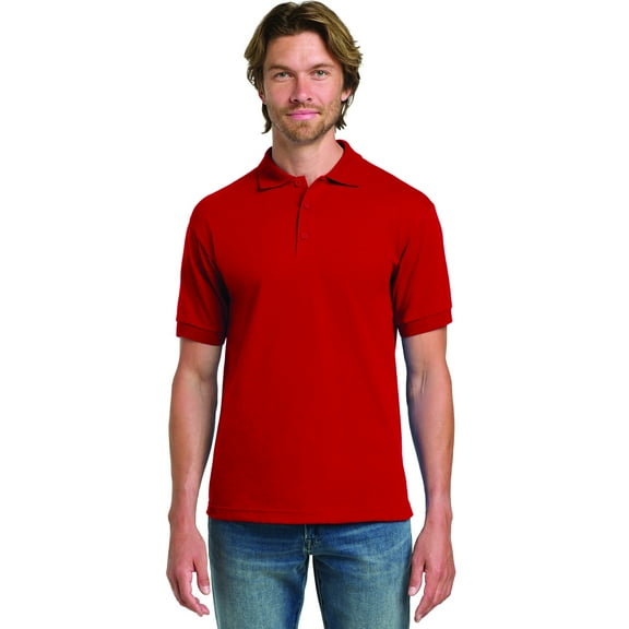 Gildan Men's Jersey Polo T-Shirt, Adult Short Sleeve Polo Shirt | Red Size-L Pack-1, up to 5XL
