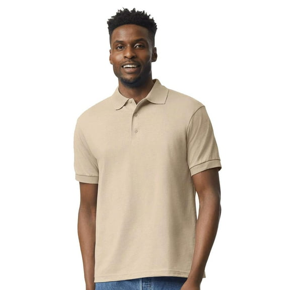 Gildan Men's Jersey Polo T-Shirt, Sand Size-5XL, Adult Short Sleeve Polo Shirt | Pack-1, up to 5XL