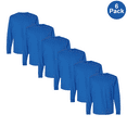 thumbnail image 1 of Gildan Men’s Long Sleeve Crew Neck T-Shirt, Comfortable Heavy Cotton Classic Tee, Royal, M, 6 Pack, 1 of 7