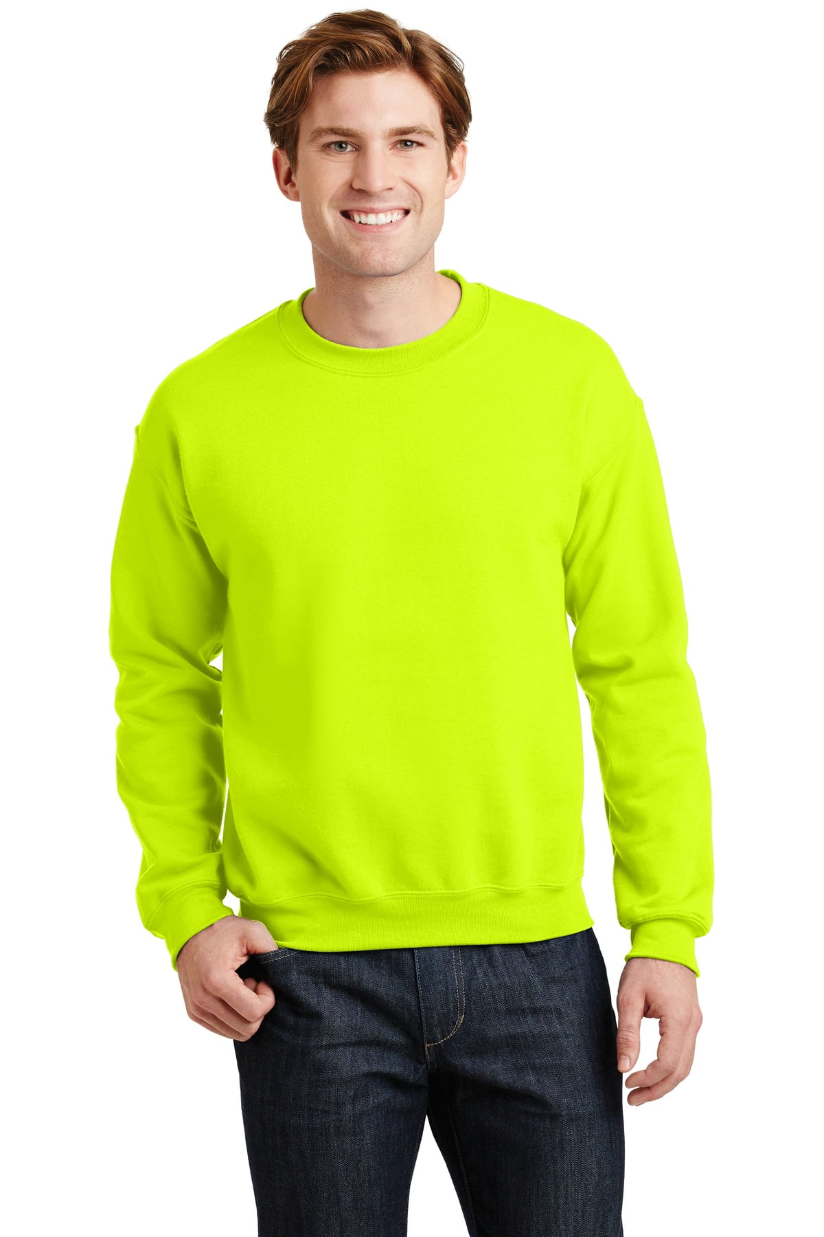 Gildan Men's Fleece Crewneck Sweatshirt, Style G18000, Dark Heather, Small