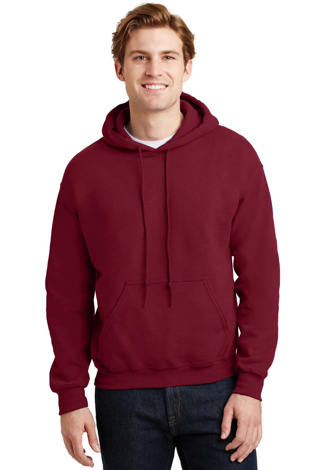Gildan Men’s Pullover Hoodie - Pouch Pocket, Moisture-Wicking, Navy Medium